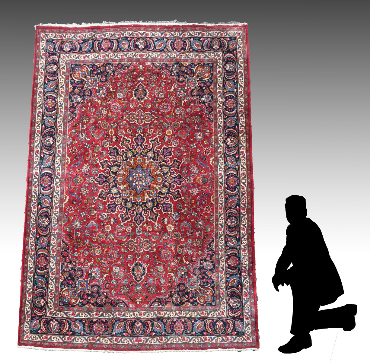 PERSIAN HAND KNOTTED WOOL RUG  36c9fc