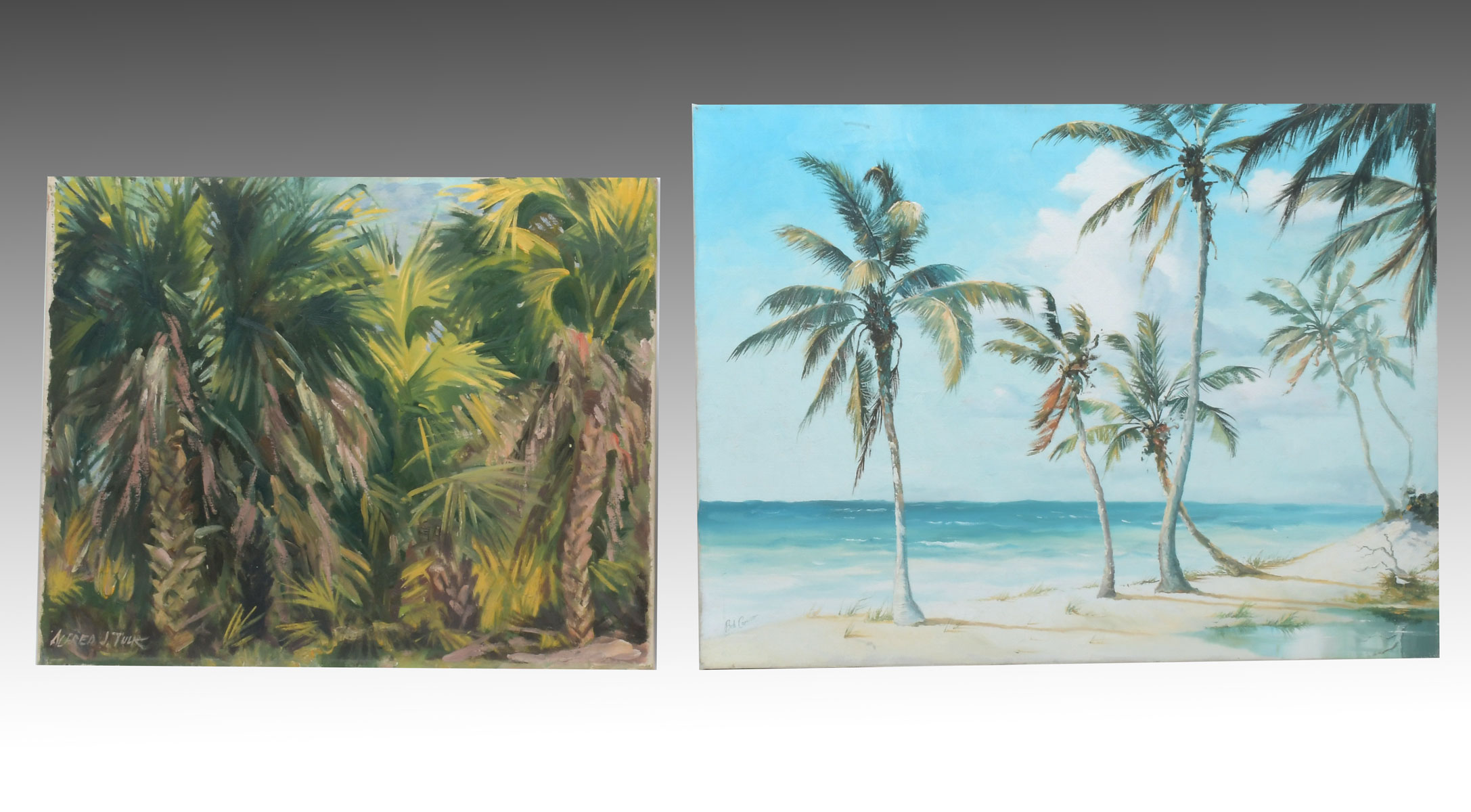 TWO PIECE FLORIDA PAINTING LOT  36ca1a