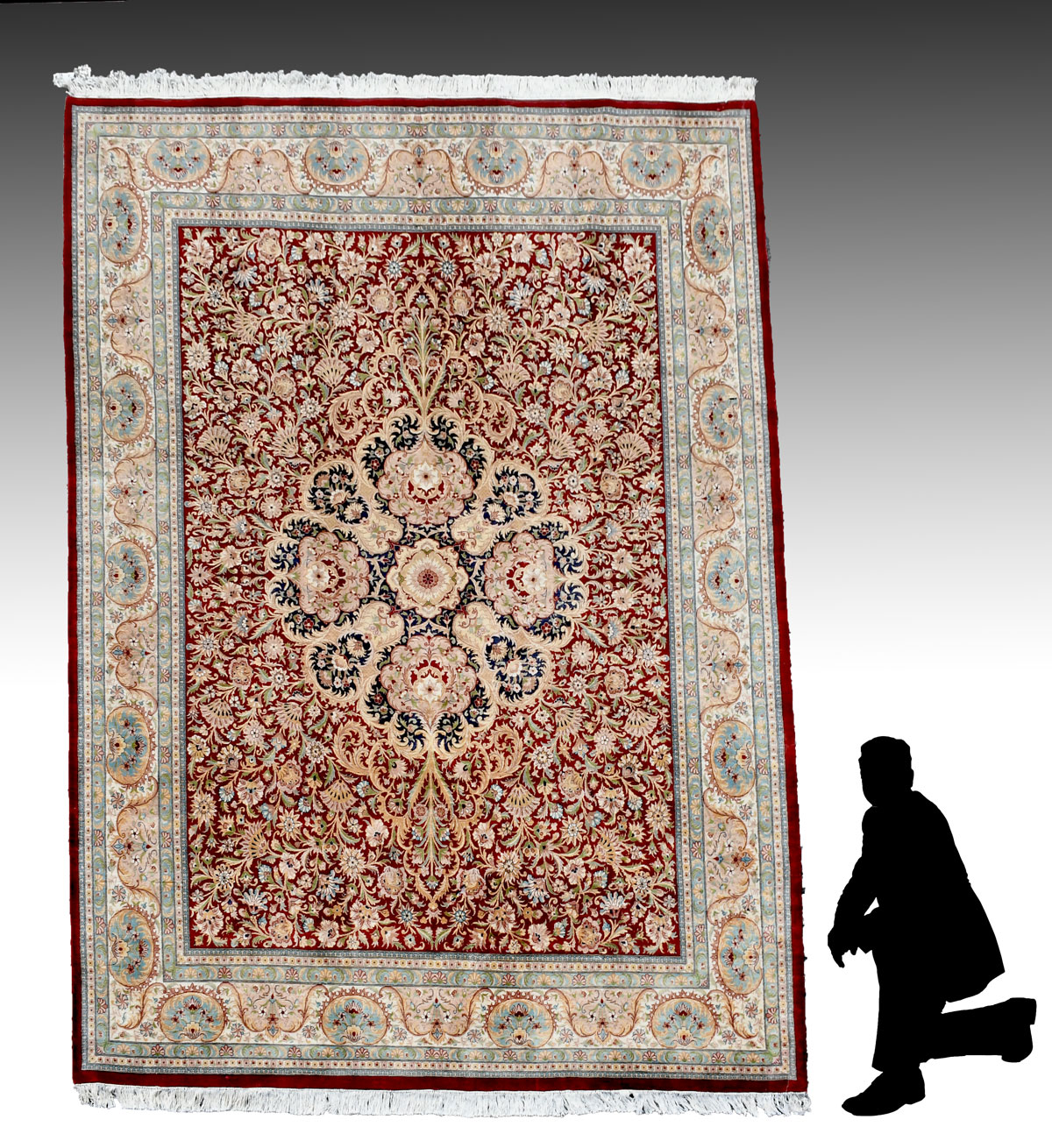 PERSIAN HAND KNOTTED WOOL RUG  36ca22