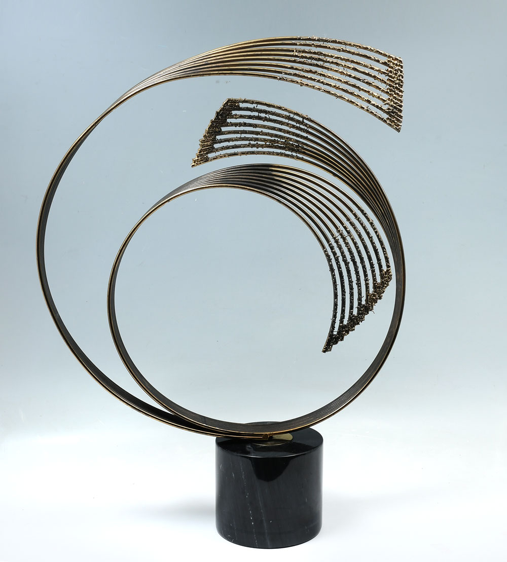 BRASS AND MARBLE SCULPTURE IN THE