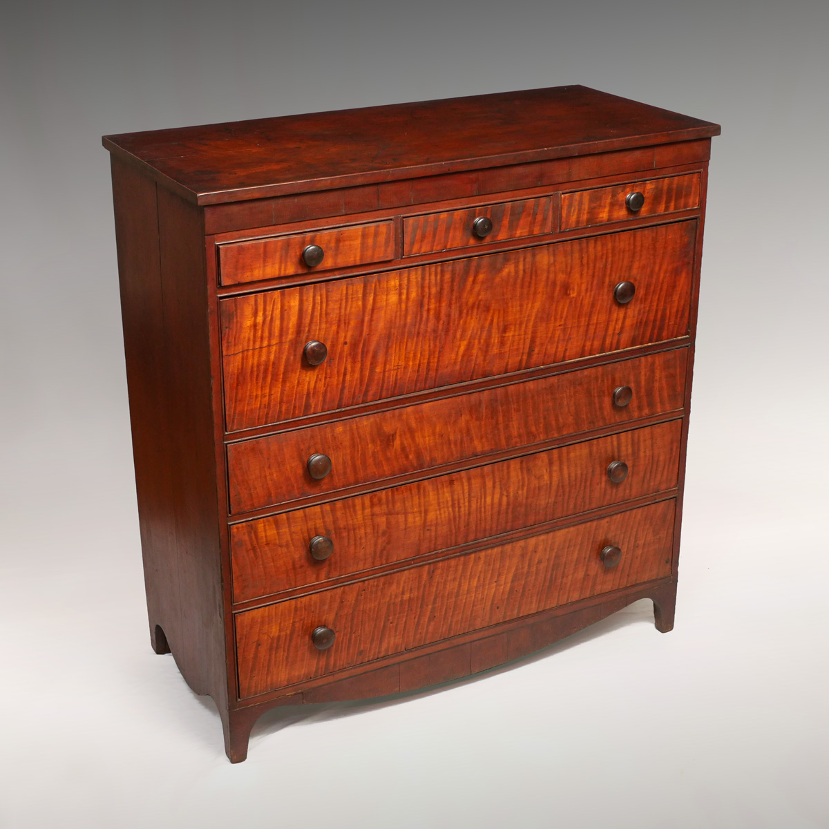 19TH CENTURY TIGER MAPLE DESK: