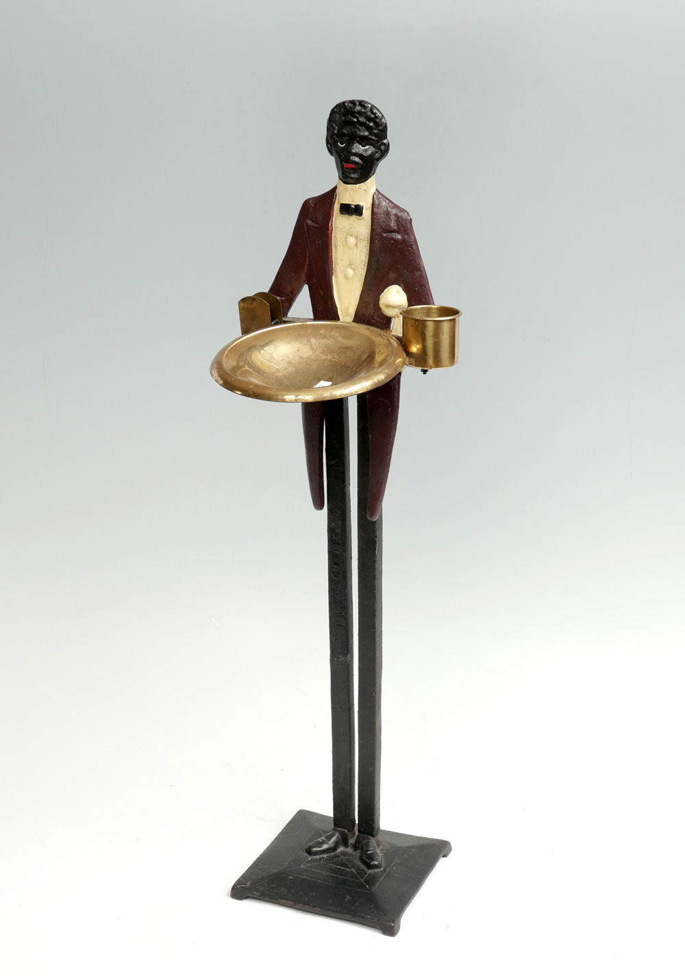 FIGURAL CAST IRON 1940S SMOKING STAND: