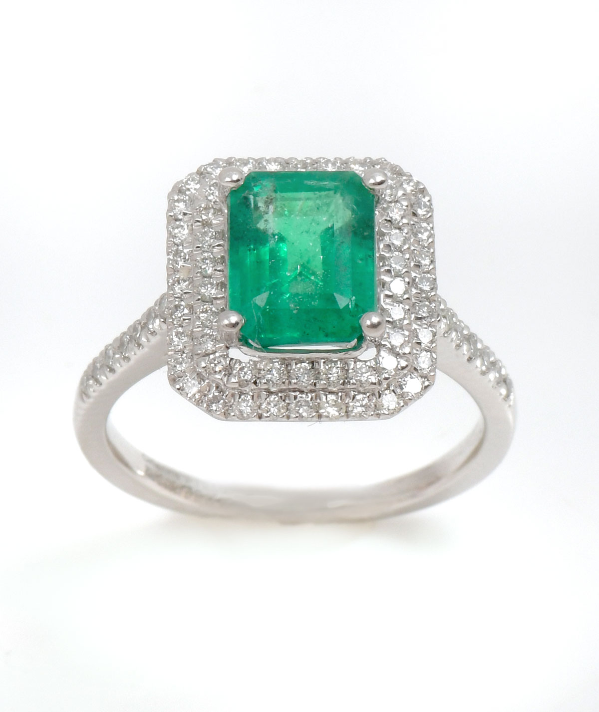 PLATINUM 2.06 CT EMERALD & DIAMOND