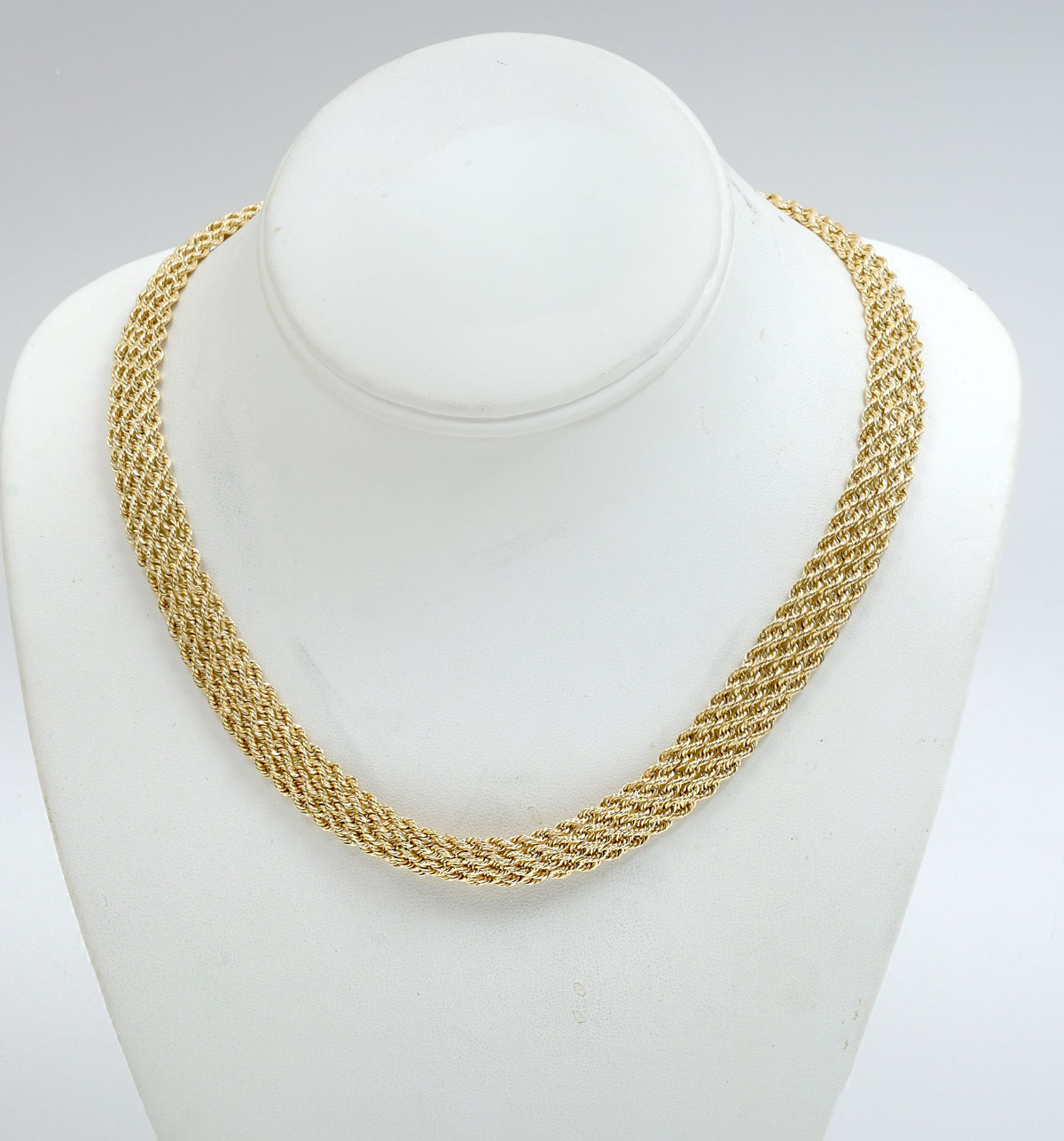 14K HOLLOW ROPE NECKLACE: 14K yellow