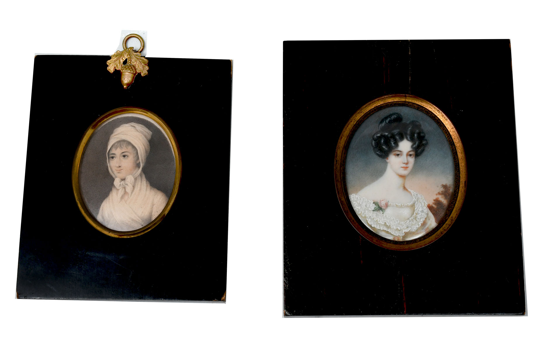 2 19TH C. MINIATURE PAINTINGS OF