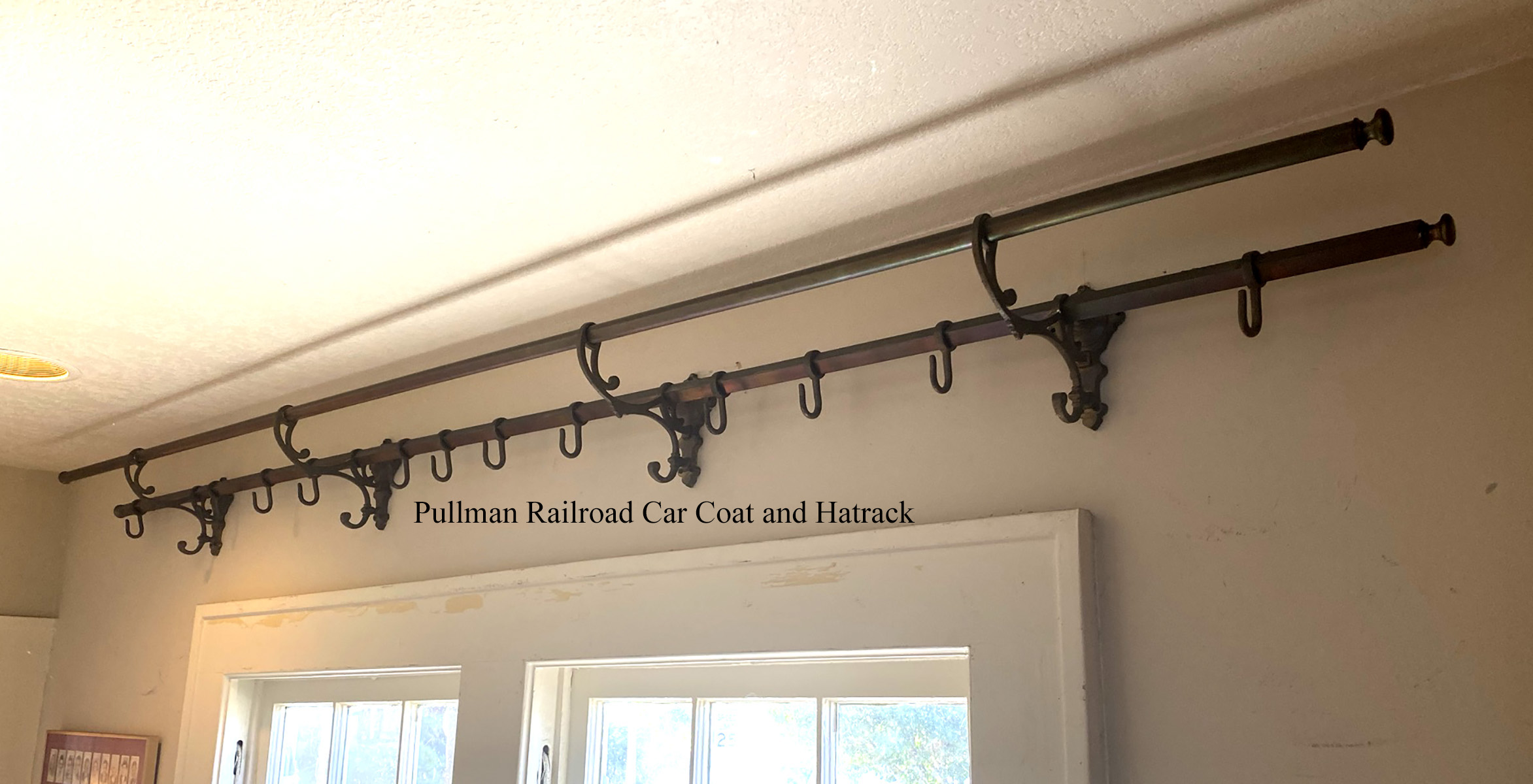 PULLMAN RAILROAD HAT/COAT RACK: Brass