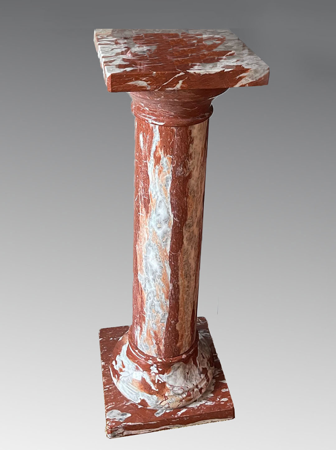 EXCEPTIONAL VARIEGATED MARBLE PEDESTAL  36cb96