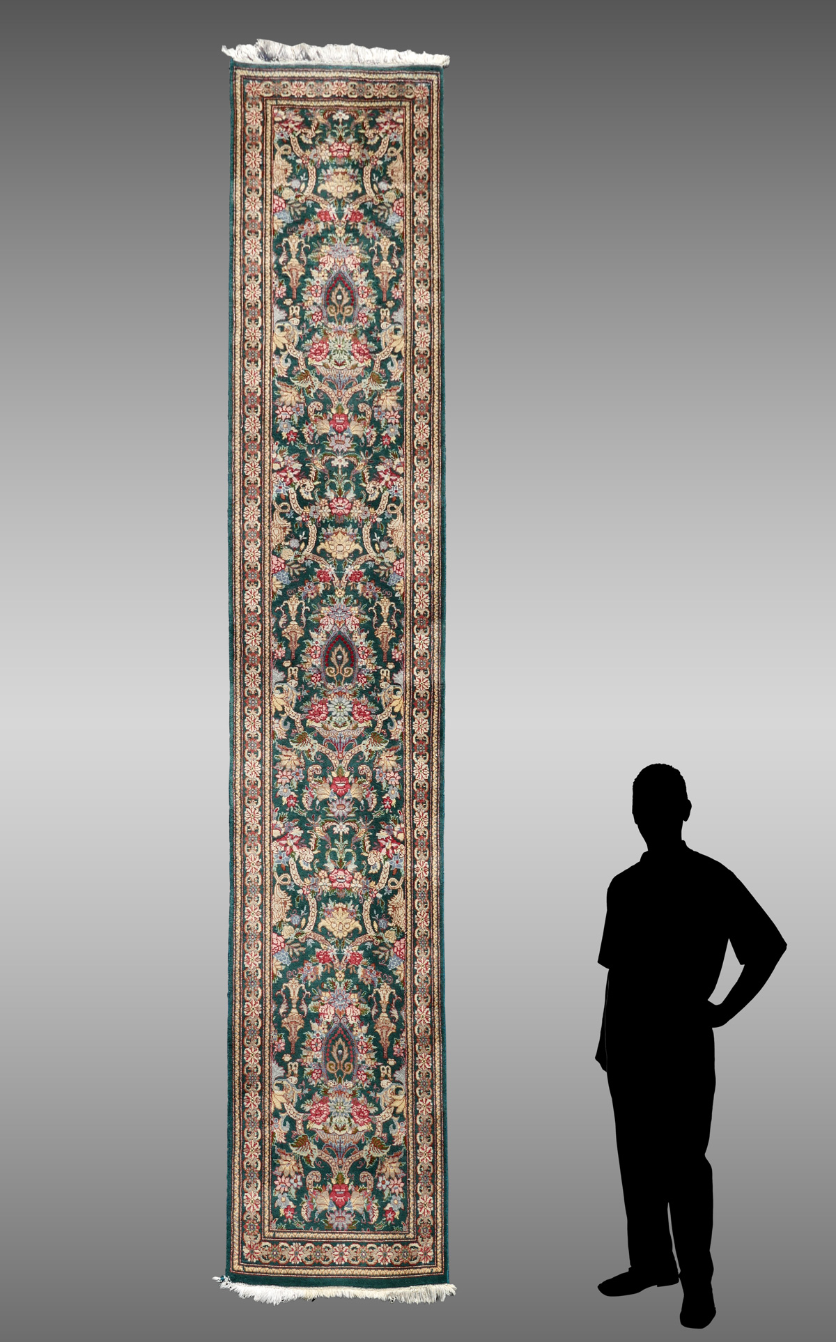 PERSIAN HAND KNOTTED WOOL RUNNER