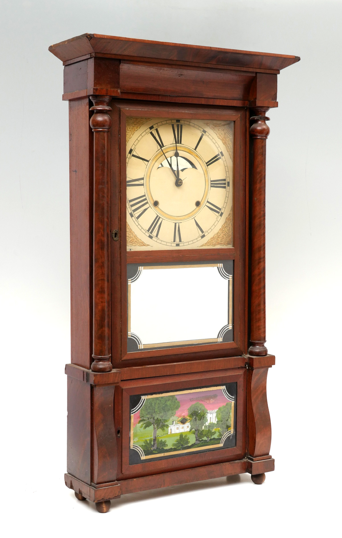 OGEE CLOCK WITH PAINTED TABLET: