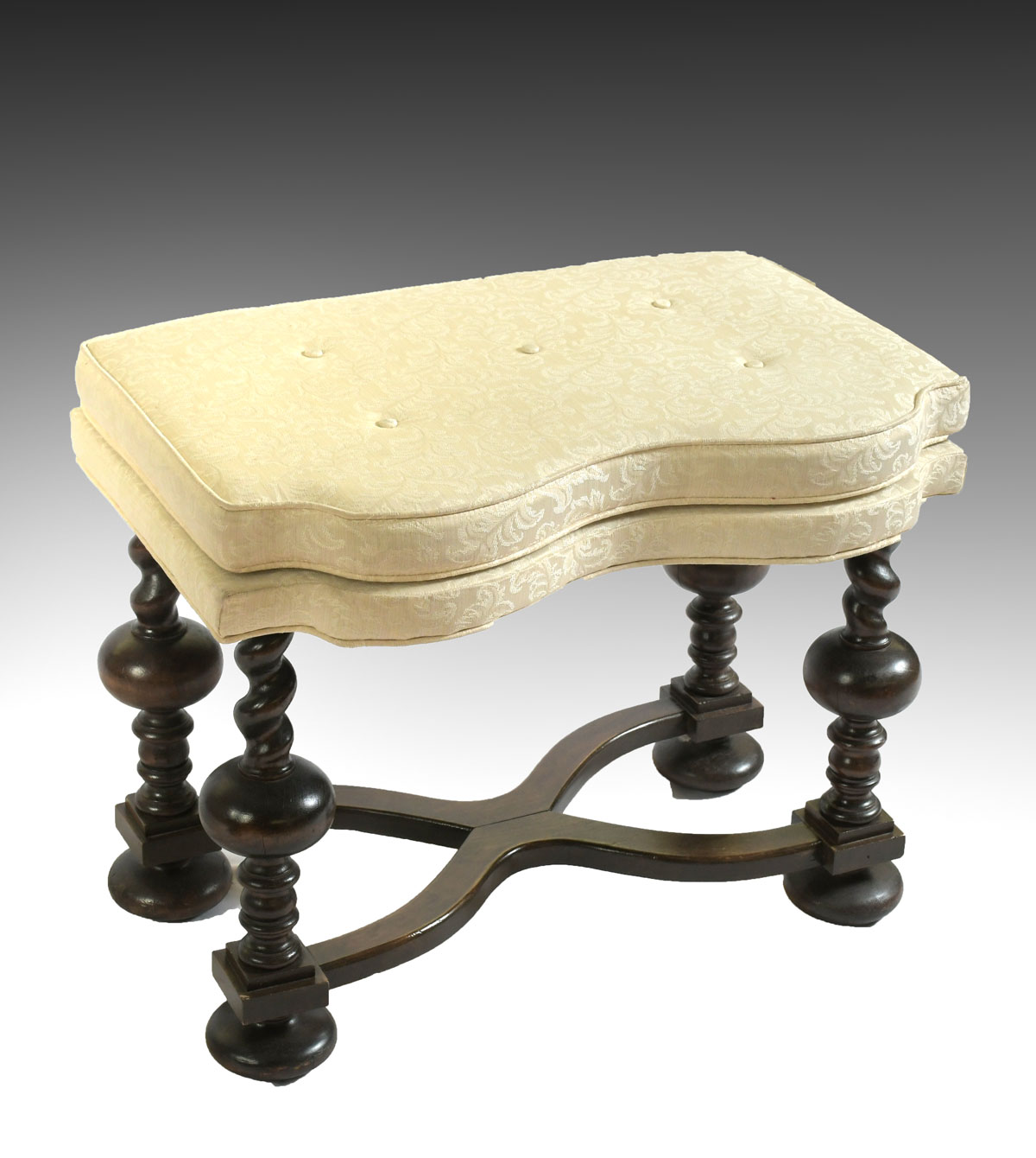 CARVED ENGLISH FOOTSTOOL: Having