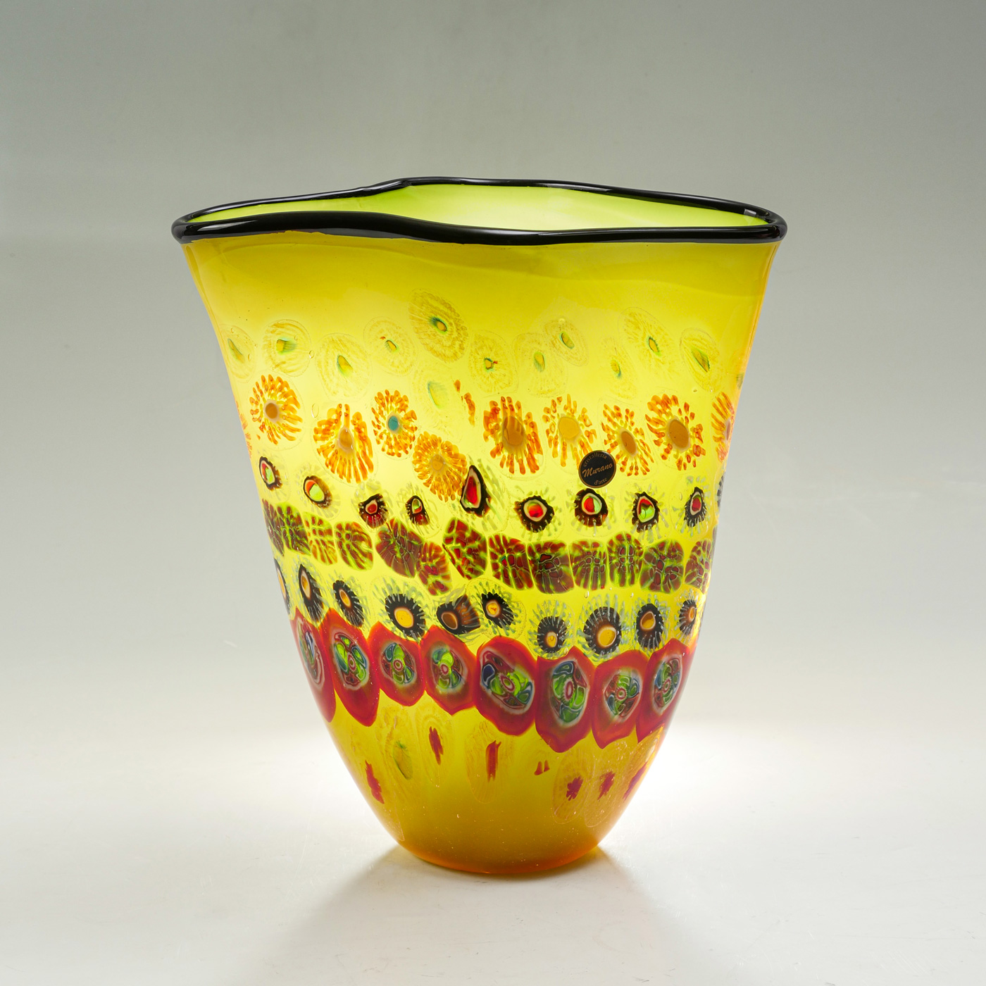 LARGE MURANO ART GLASS VASE: Tall