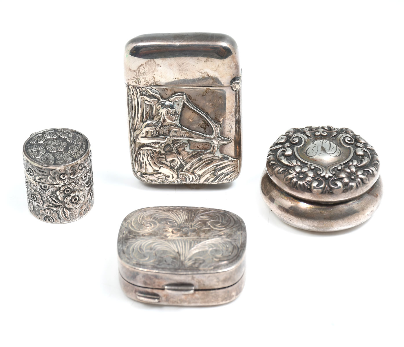 4 PC STERLING SILVER BOXES Approx  36cbf9