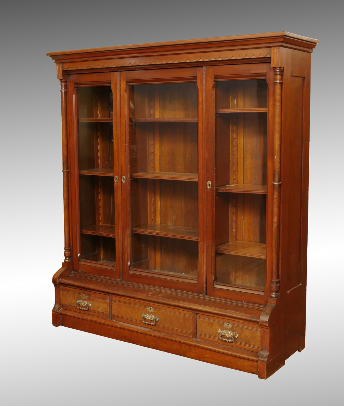 VICTORIAN 3 DOOR BOOKCASE 3 door  36cc39