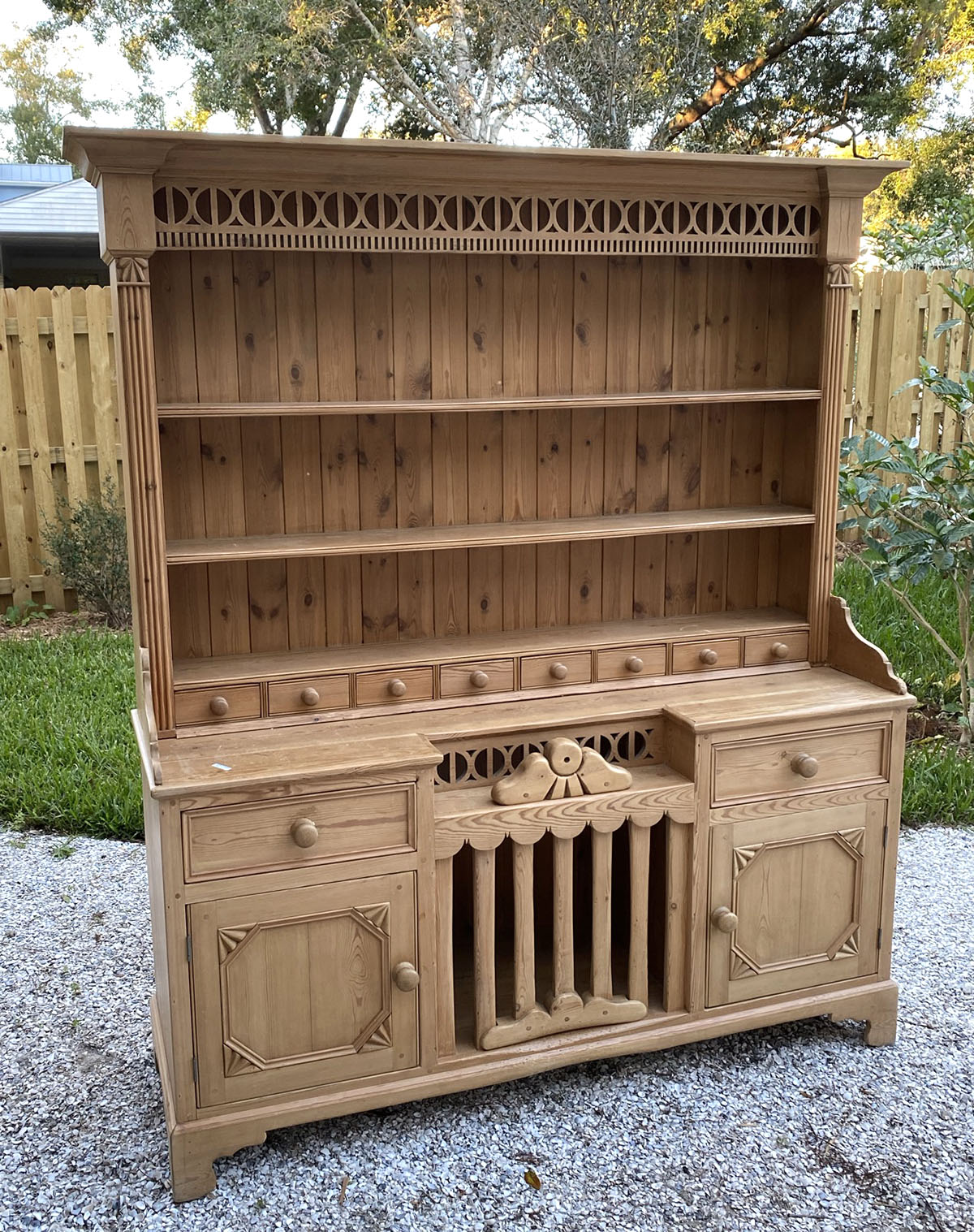 PINE STEP BACK CUPBOARD: A lovely