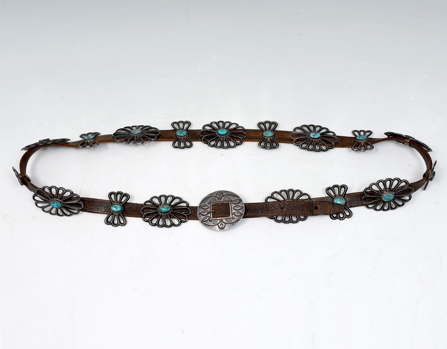 NATIVE AMERICAN INDIAN STERLING & TURQUOISE