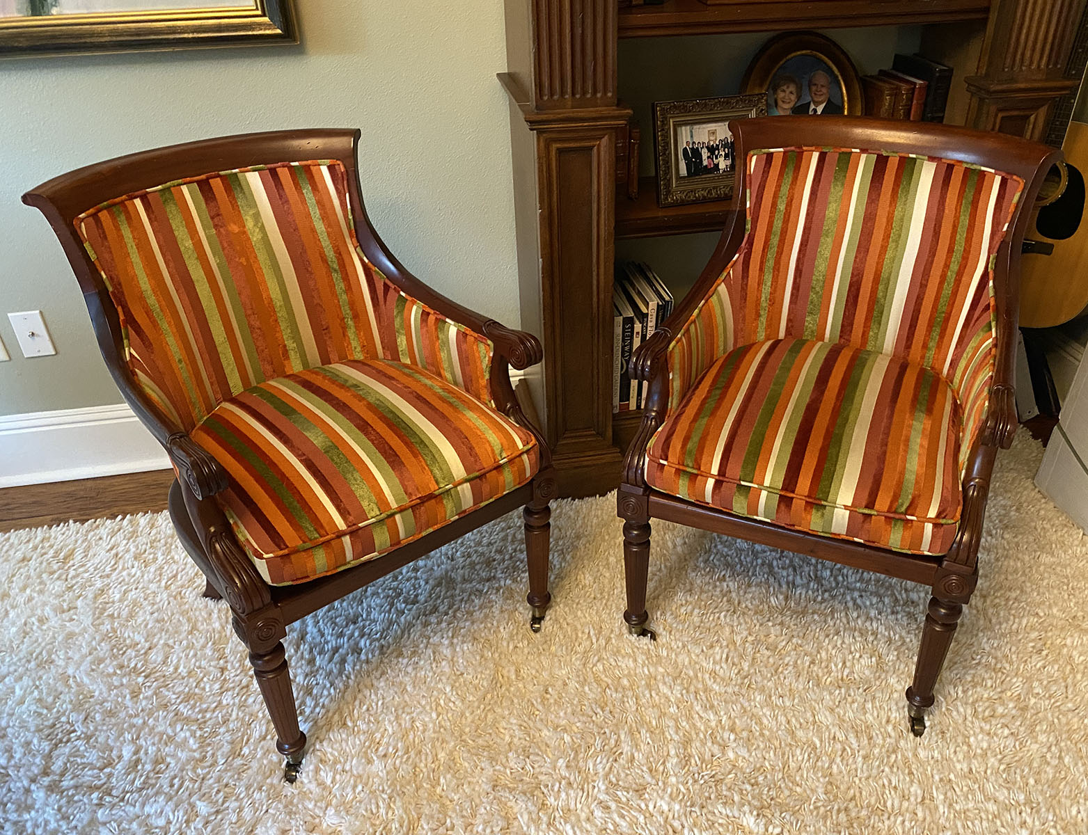 PAIR OF MAISON LIBRARY CHAIRS: