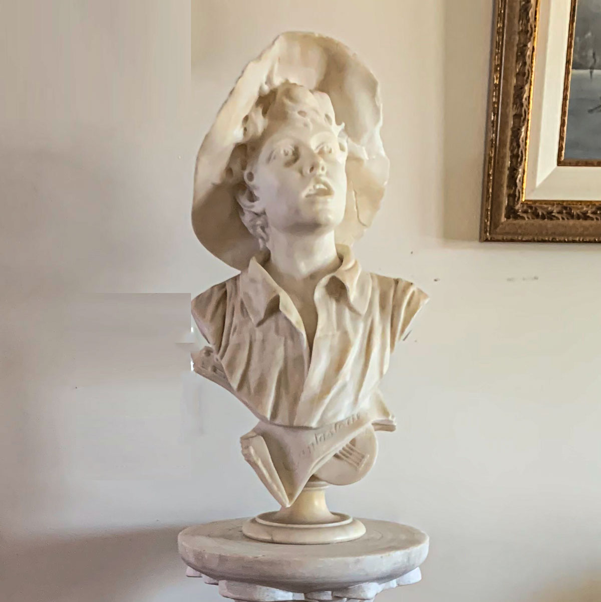 MARBLE BUST OF A BOY: Probably