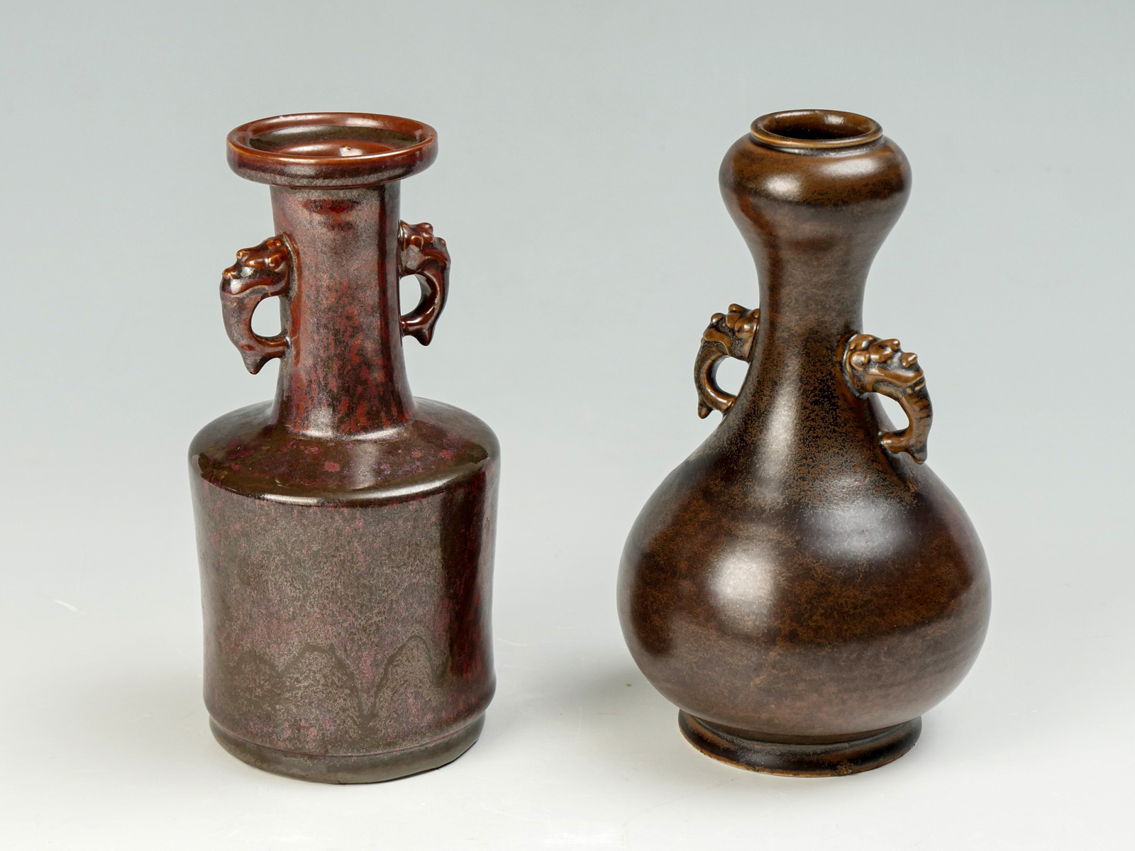 2 PIECE CHINESE BROWN GLAZED BOTTLE 36ccce