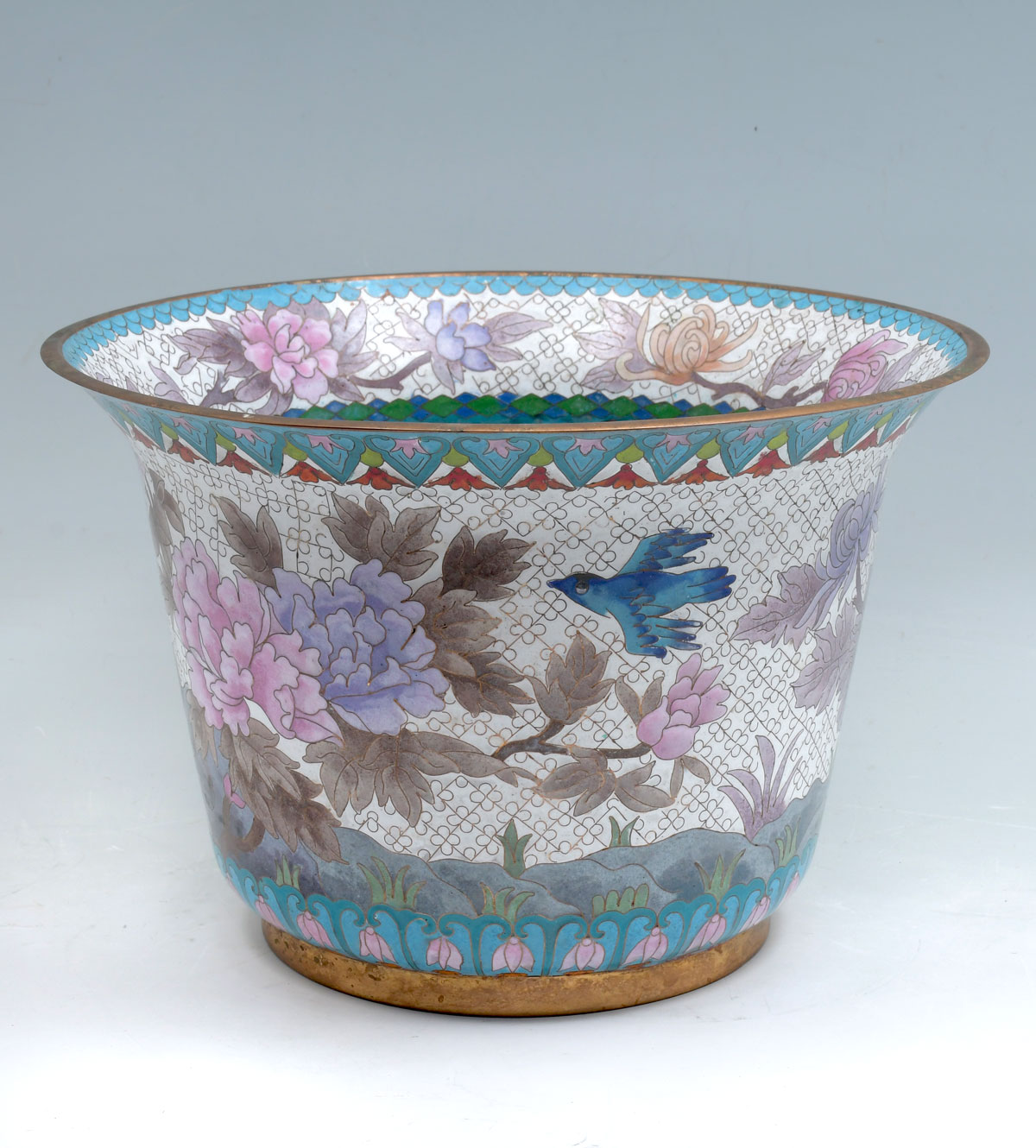 CHINESE CLOISONNE ON COPPER JARDINIERE  36cced