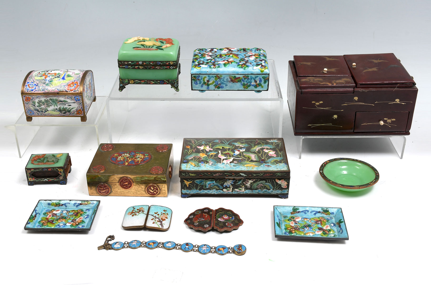 JAPANESE SMOKERS BOX & CLOISONNE