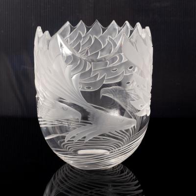 Steuben, a modern crystal bowl etched