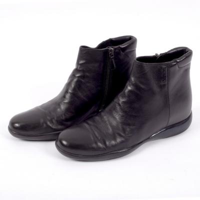 A pair of Prada black leather ankle