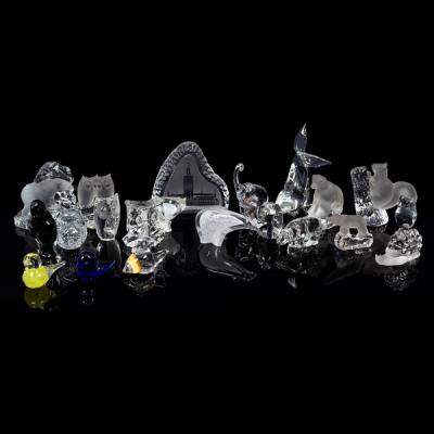 A group of Swedish crystal animals,