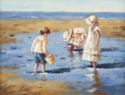 20th Century/Beach Scene/oil on