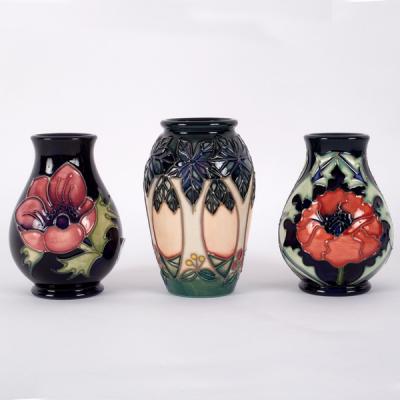 Moorcroft Pottery three vases  36ce52