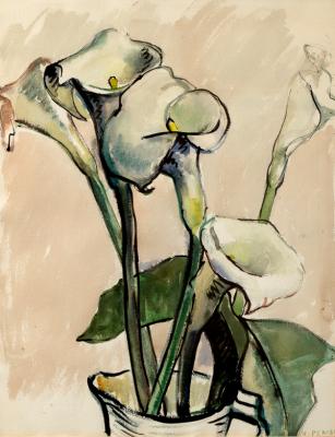 N Pearse Lilies signed lower right watercolour  36ce82