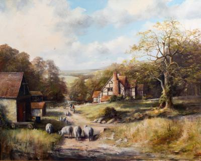 Jan Whitton Farm with Sheep and 36cef7