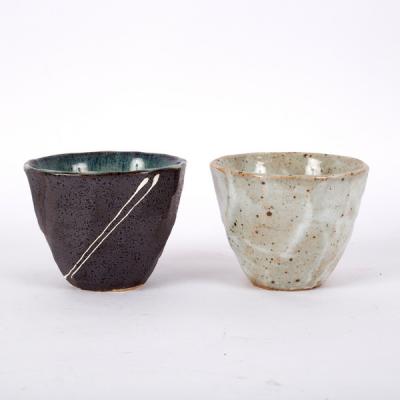 Two studio pottery stoneware yunomi  36cf27