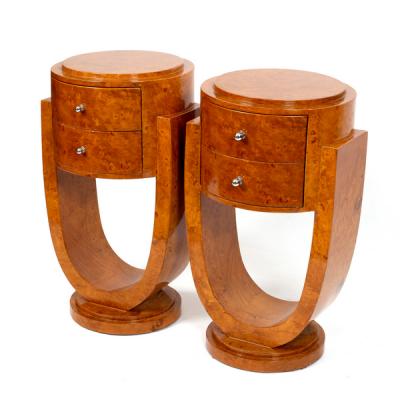 A pair of modern bedside tables, in