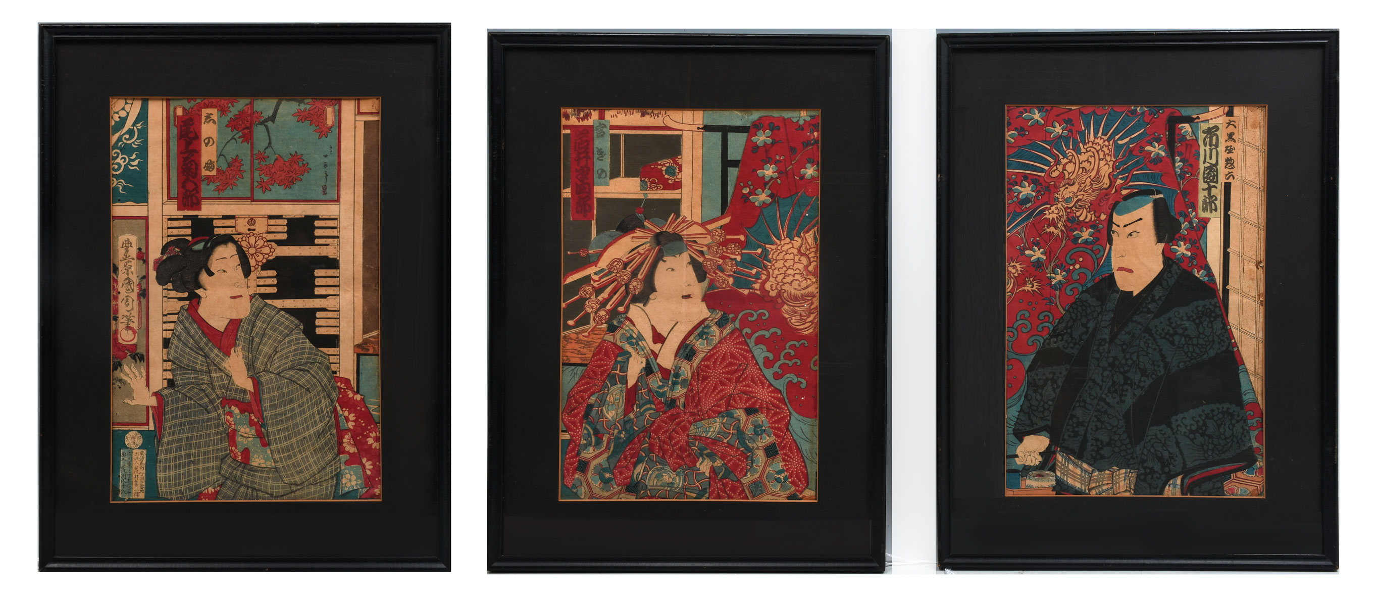 THREE JAPANESE WOODBLOCK PRINTS  36d00b