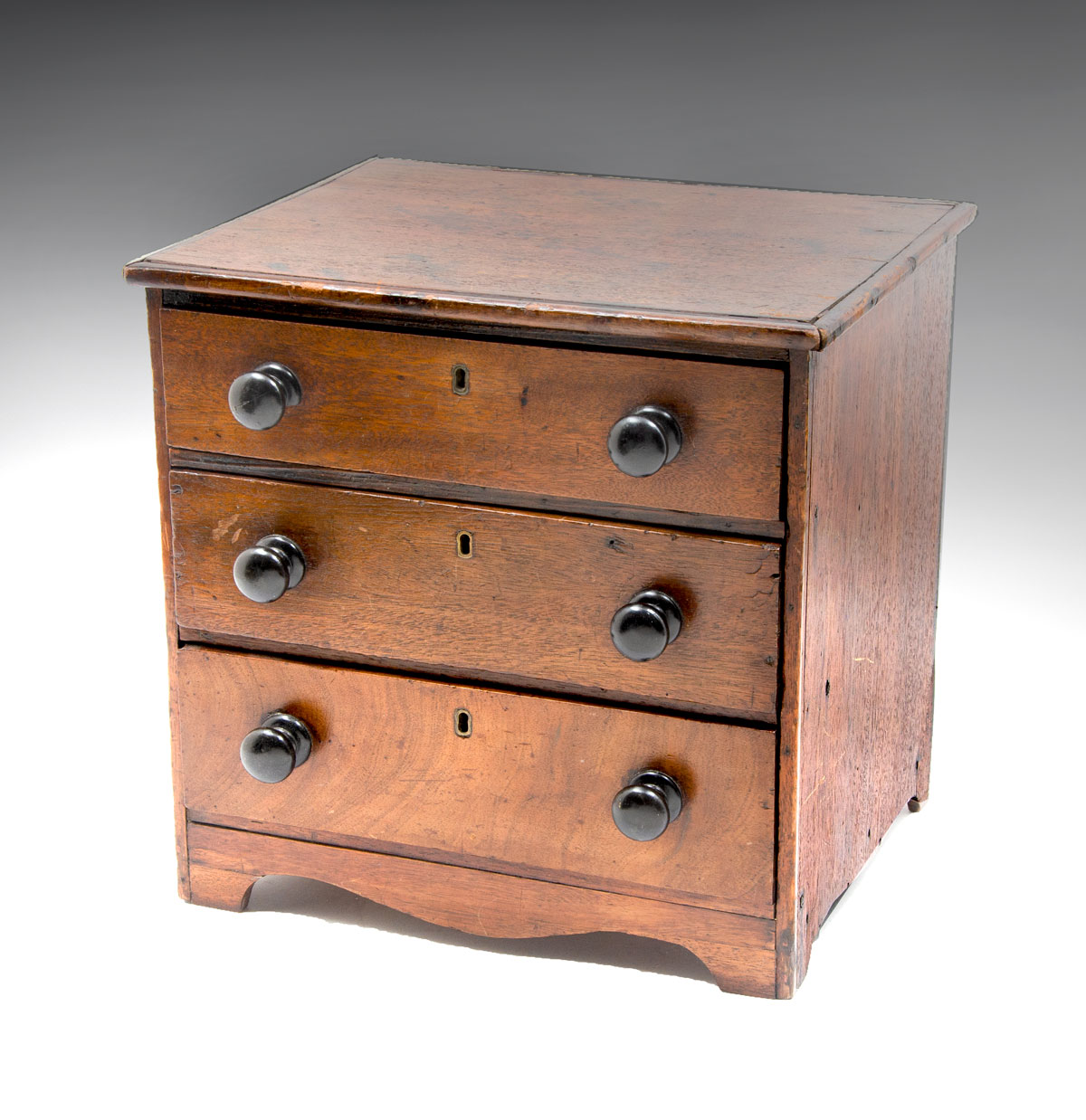 EARLY 19TH C 3 DRAWER MINIATURE 36d021