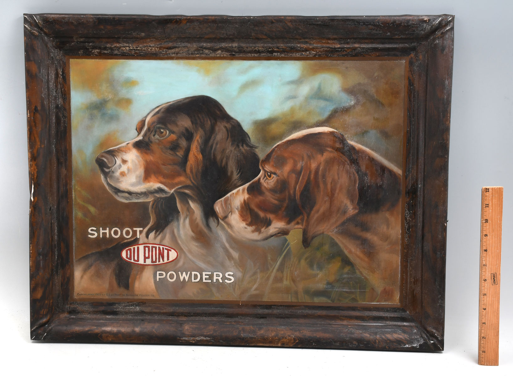 DUPONT POWDERS LITHOGRAPH TIN SIGN: