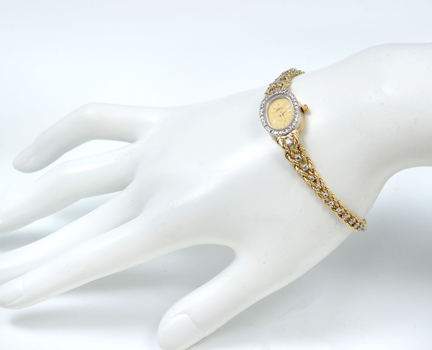 LADIES JACQUES PICCARD 14K DIAMOND WRISTWATCH: