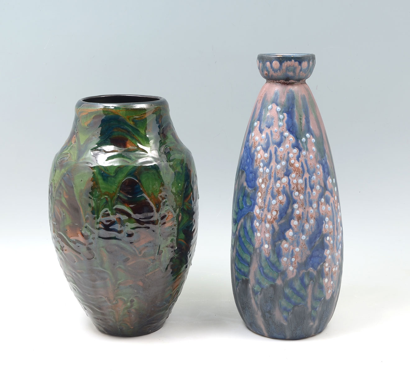 2 PC. EUROPEAN ART POTTERY VASES: