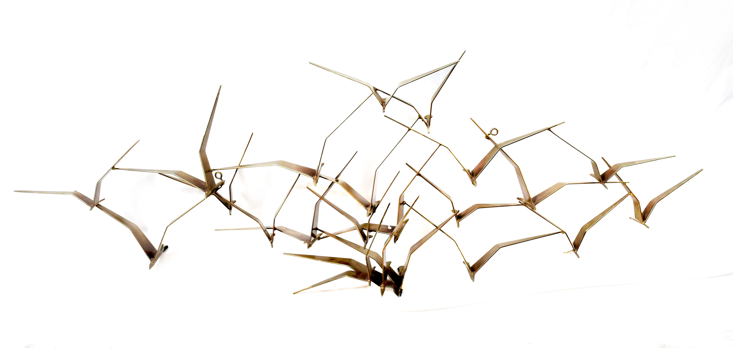 CURTIS JERE MODERNIST METAL BIRDS SCULPTURE: