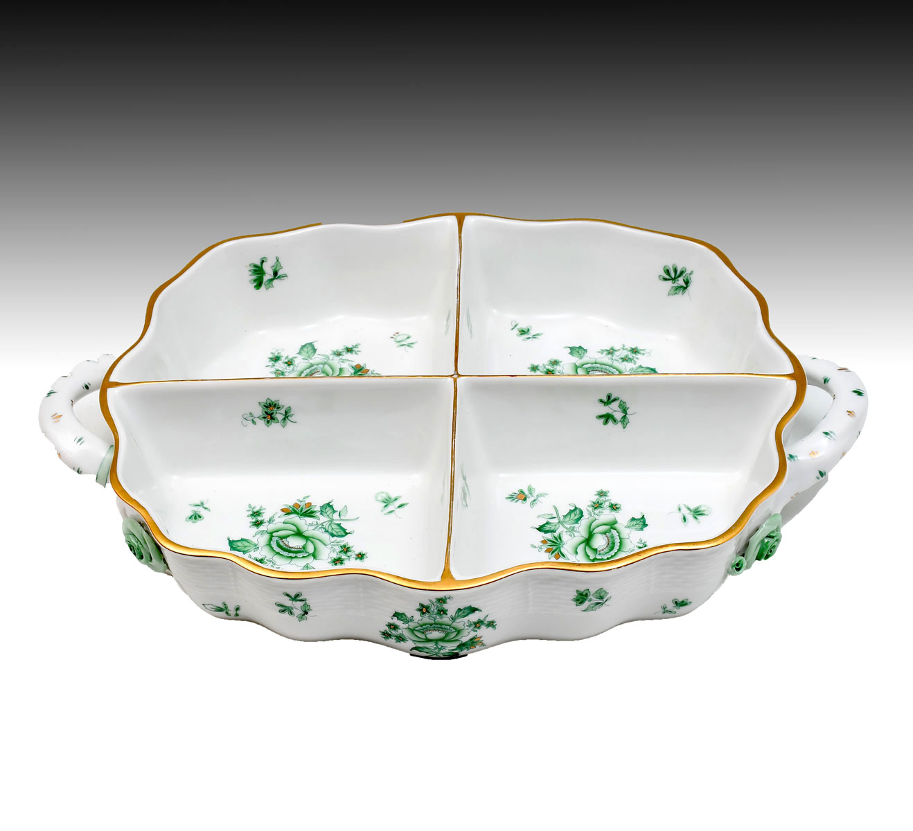 HEREND SERVING TRAY: Handled Herend