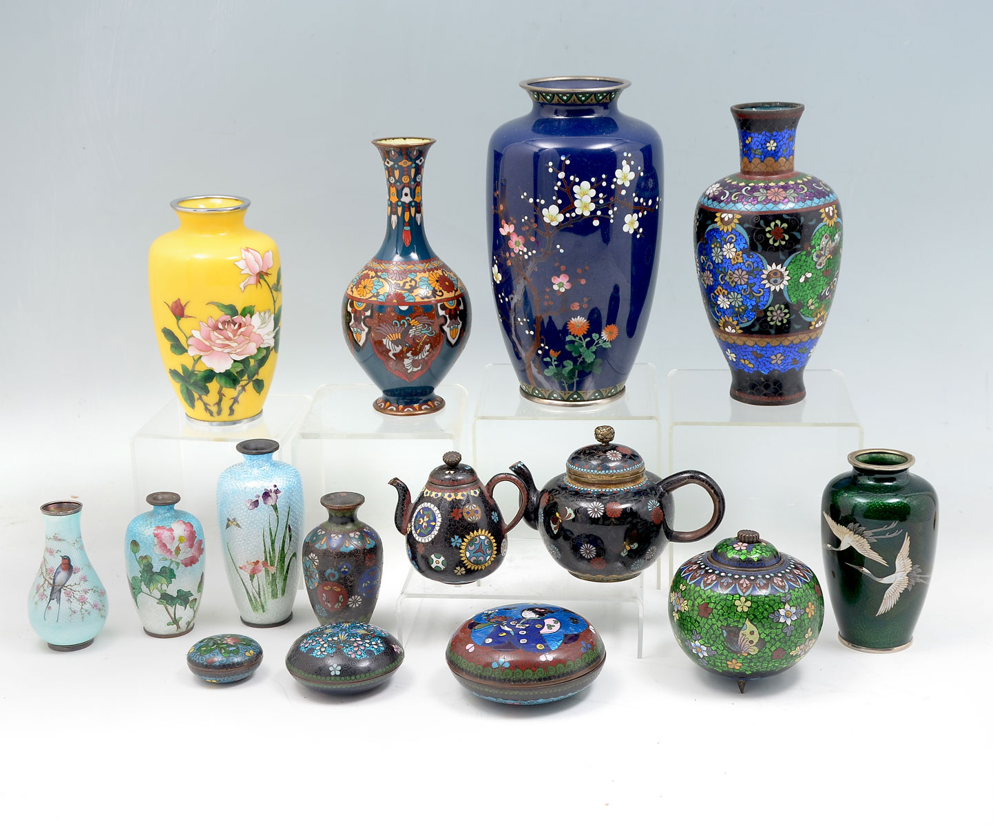 13 PC JAPANESE CLOISONNE COLLECTION  36d0dd