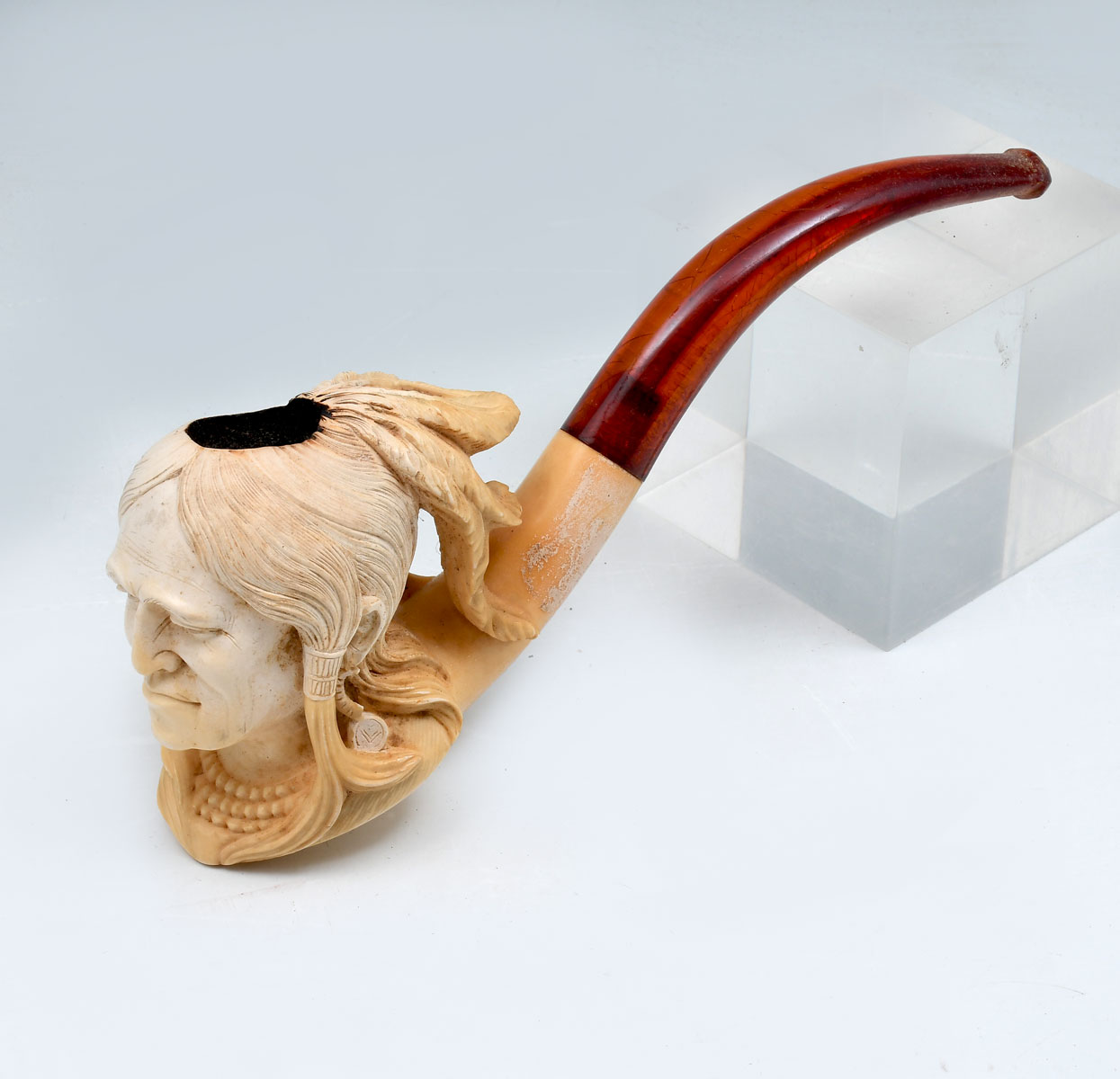 MEERSCHAUM INDIAN HEAD PIPE Approx  36d113