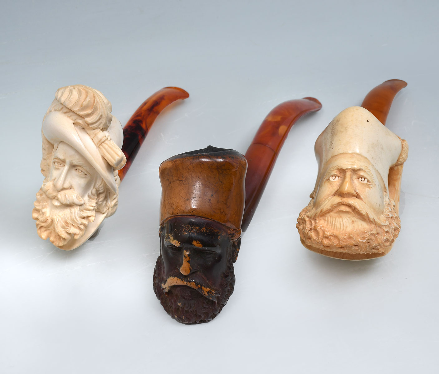 MEERSCHAUM 3 PIECE MENS HEAD PIPE 36d115