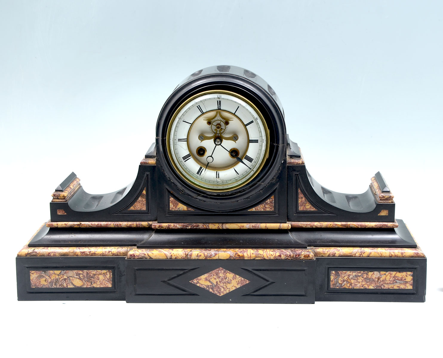 LARGE FRENCH MARBLE MANTLE CLOCK  36d124