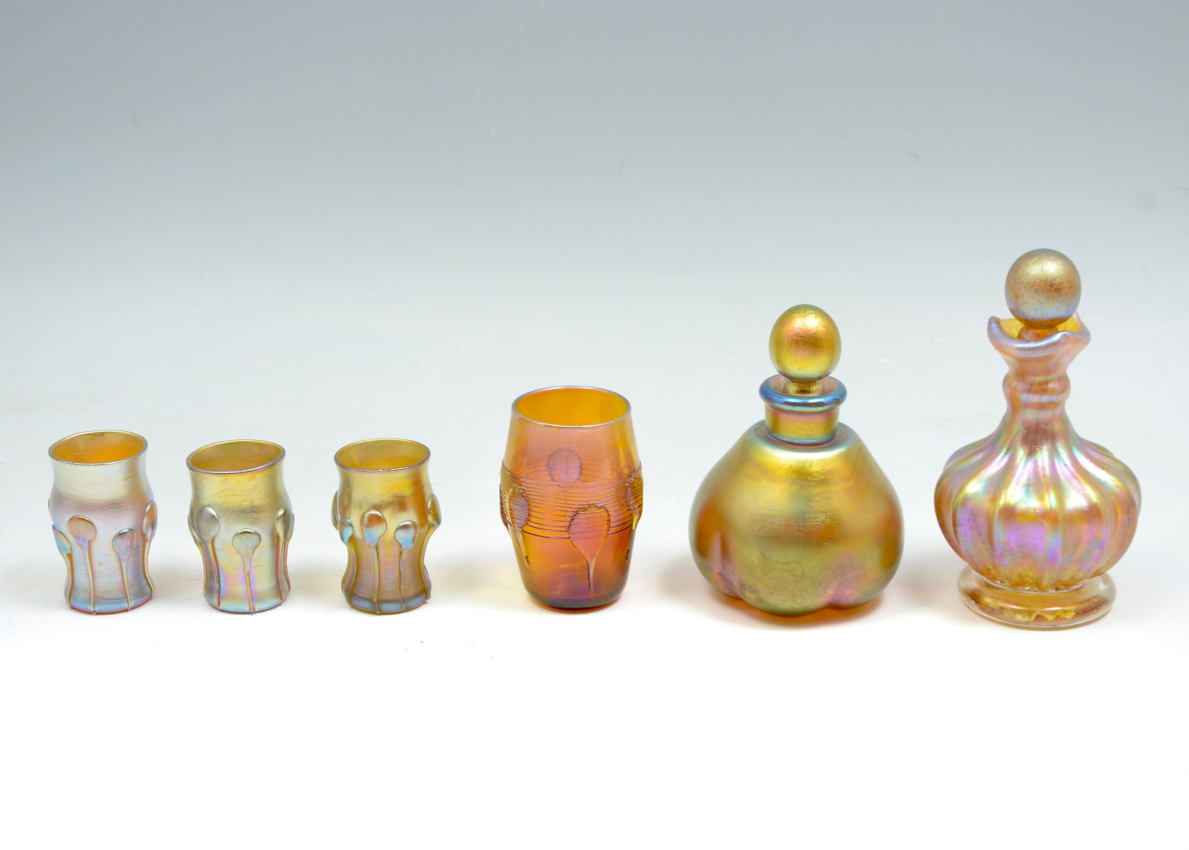 6 PC. LCT TIFFANY ART GLASS COLLECTION: