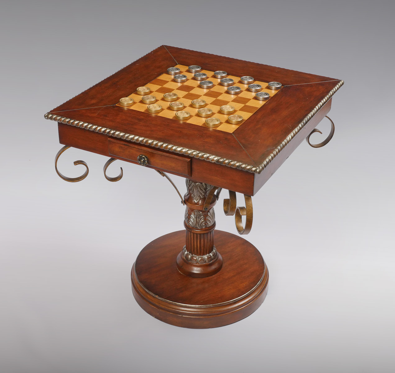 CONTEMPORARY MAHOGANY GAME TABLE: Italian