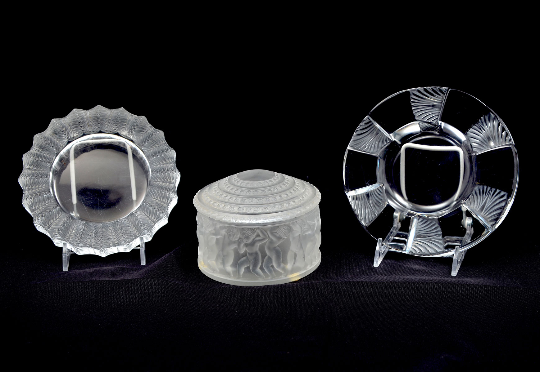 3 PC. LALIQUE CRYSTAL COLLECTION: