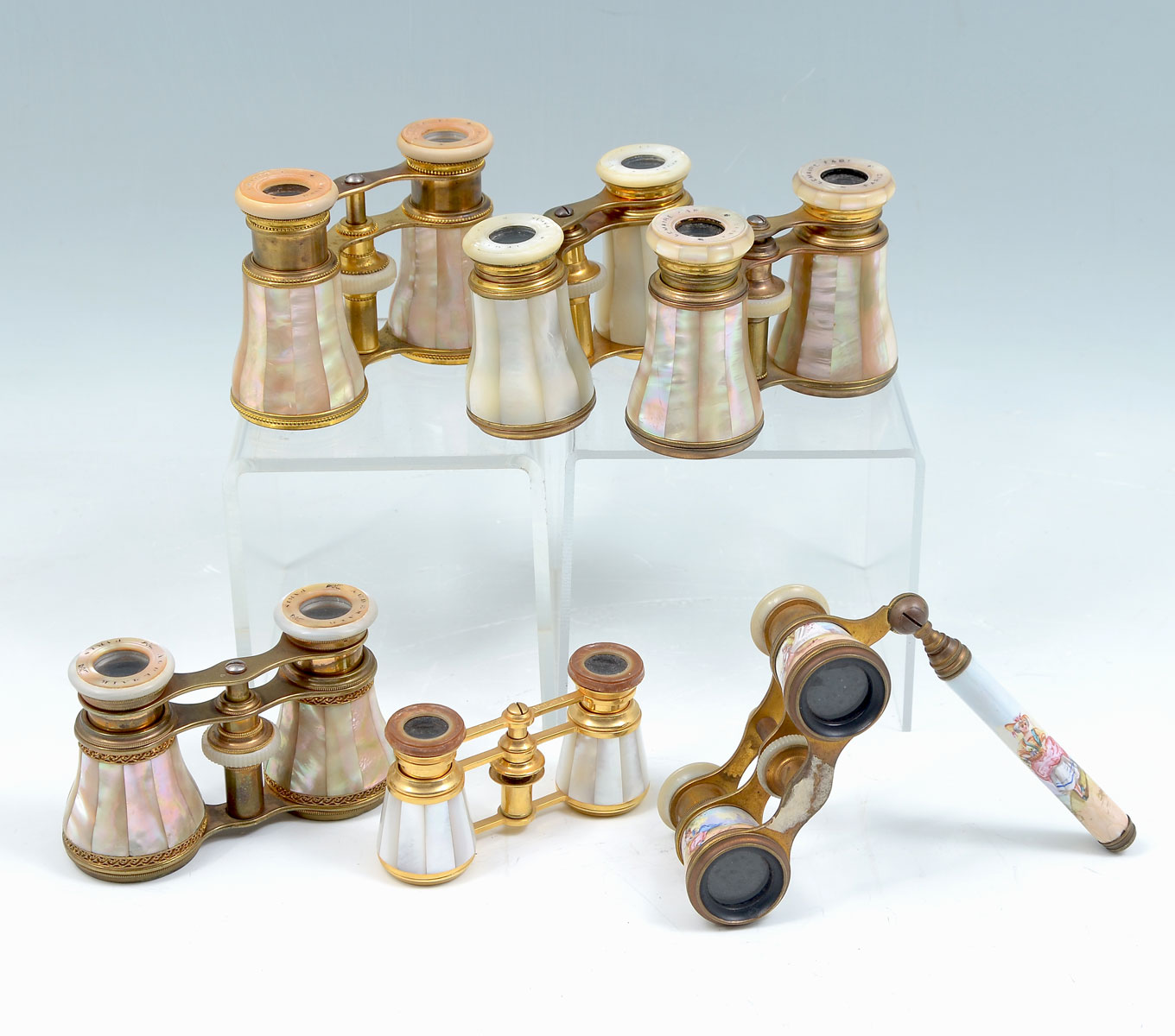 6 PIECE FRENCH OPERA GLASSES COLLECTION: