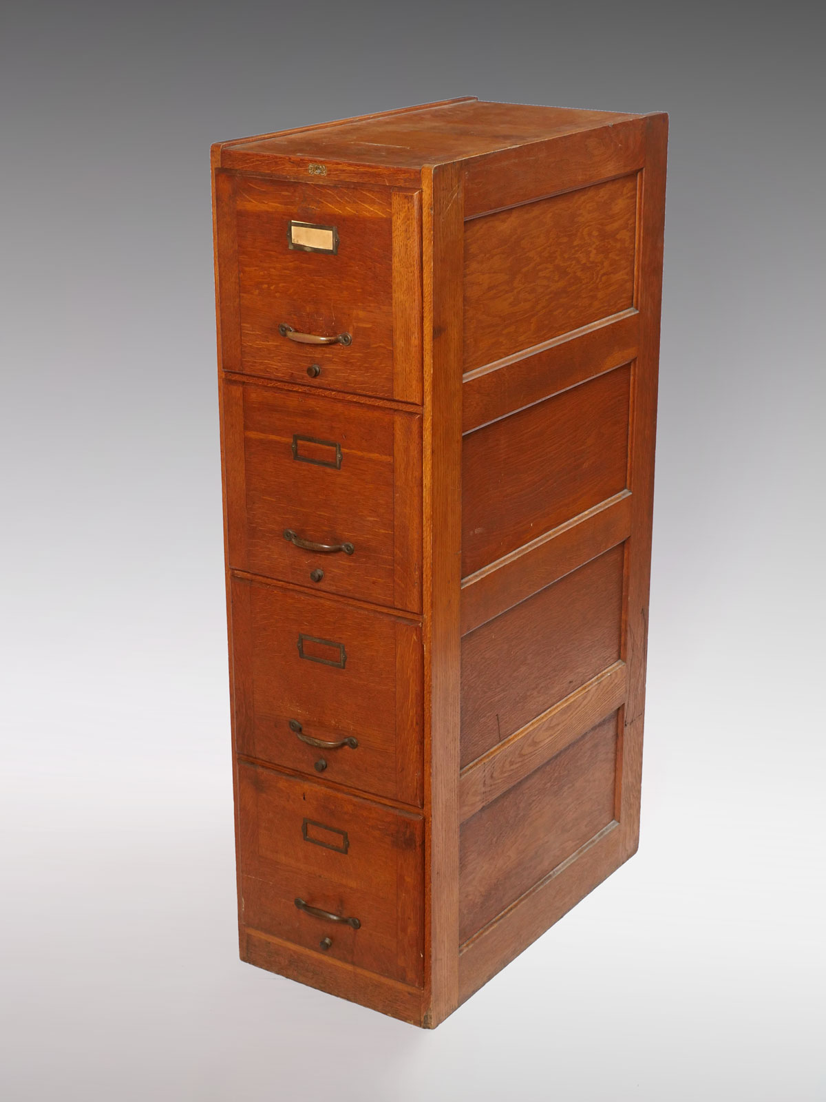 WEIS OAK FOUR DRAWER FILE CABINET: