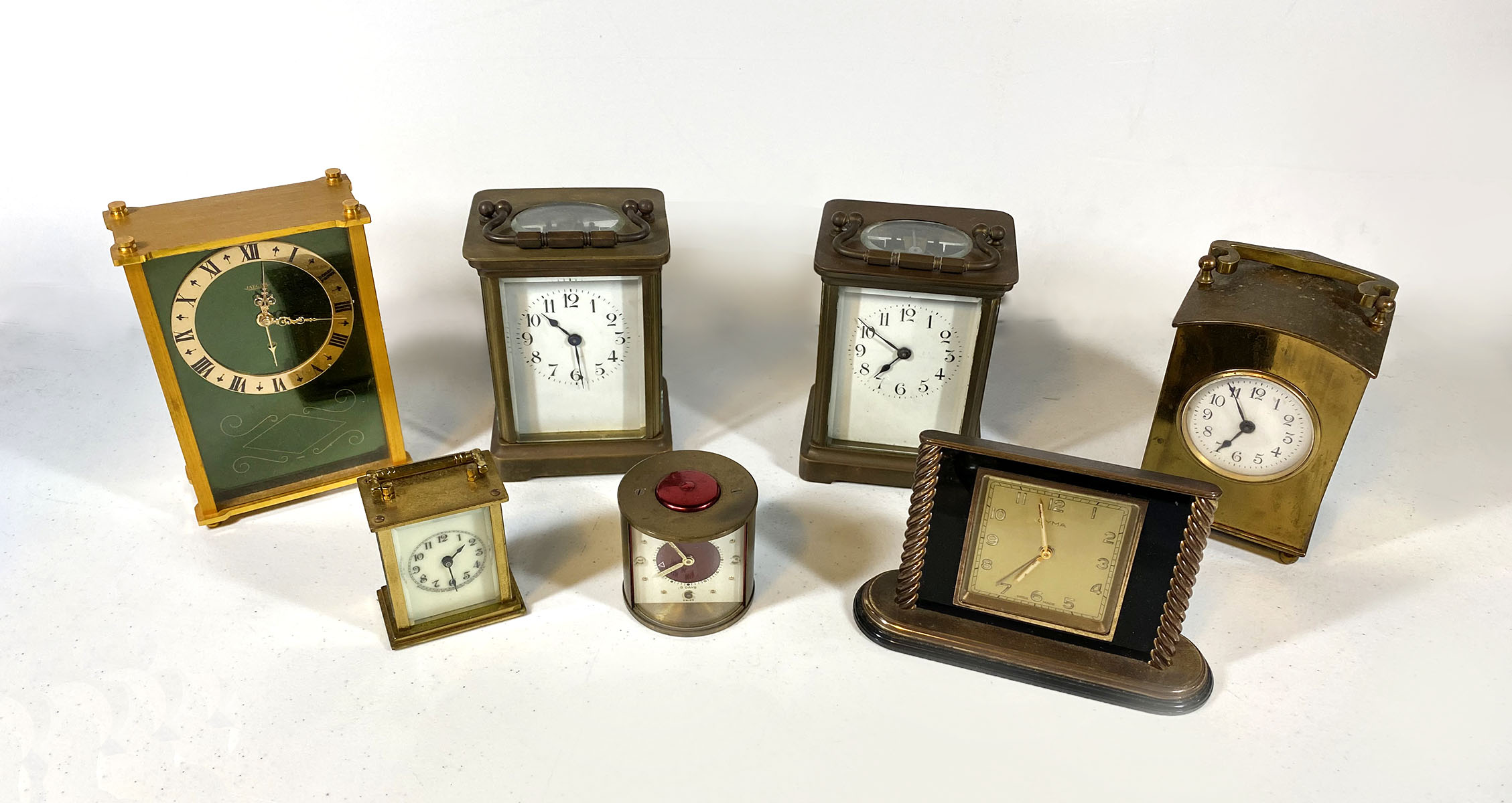 SEVEN SMALL CLOCKS CARRIAGE CLOCKS  36d27a